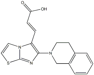(2E)-3-[6-(3,4-dihydroisoquinolin-2(1H)-yl)imidazo[2,1-b][1,3]thiazol-5-yl]acrylic acid Struktur