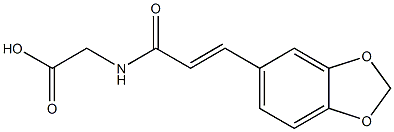 {[(2E)-3-(1,3-benzodioxol-5-yl)prop-2-enoyl]amino}acetic acid Struktur