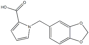 1-(1,3-benzodioxol-5-ylmethyl)-1H-pyrrole-2-carboxylic acid 化学構造式