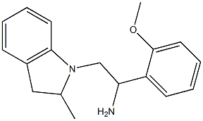 1-(2-methoxyphenyl)-2-(2-methyl-2,3-dihydro-1H-indol-1-yl)ethan-1-amine 化学構造式