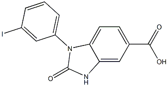 1-(3-iodophenyl)-2-oxo-2,3-dihydro-1H-1,3-benzodiazole-5-carboxylic acid,,结构式