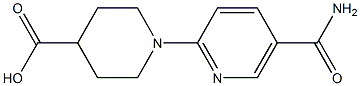 1-(5-carbamoylpyridin-2-yl)piperidine-4-carboxylic acid Struktur