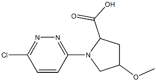 1-(6-chloropyridazin-3-yl)-4-methoxypyrrolidine-2-carboxylic acid Struktur
