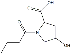 1-[(2E)-but-2-enoyl]-4-hydroxypyrrolidine-2-carboxylic acid Structure