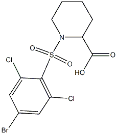 1-[(4-bromo-2,6-dichlorobenzene)sulfonyl]piperidine-2-carboxylic acid Structure