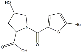 1-[(5-bromothiophen-2-yl)carbonyl]-4-hydroxypyrrolidine-2-carboxylic acid Struktur