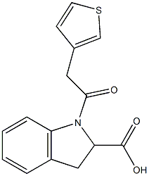 1-[2-(thiophen-3-yl)acetyl]-2,3-dihydro-1H-indole-2-carboxylic acid