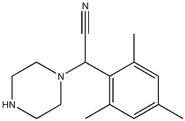2-(piperazin-1-yl)-2-(2,4,6-trimethylphenyl)acetonitrile Structure