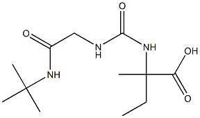 2-[({[2-(tert-butylamino)-2-oxoethyl]amino}carbonyl)amino]-2-methylbutanoic acid Struktur