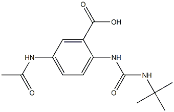 2-[(tert-butylcarbamoyl)amino]-5-acetamidobenzoic acid Struktur
