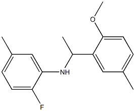 2-fluoro-N-[1-(2-methoxy-5-methylphenyl)ethyl]-5-methylaniline 化学構造式