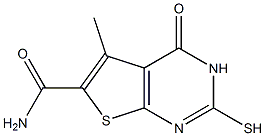2-mercapto-5-methyl-4-oxo-3,4-dihydrothieno[2,3-d]pyrimidine-6-carboxamide 结构式