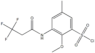 2-methoxy-5-methyl-3-(3,3,3-trifluoropropanamido)benzene-1-sulfonyl chloride Struktur