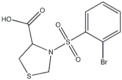 3-[(2-bromobenzene)sulfonyl]-1,3-thiazolidine-4-carboxylic acid Struktur