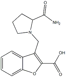 3-[(2-carbamoylpyrrolidin-1-yl)methyl]-1-benzofuran-2-carboxylic acid Struktur