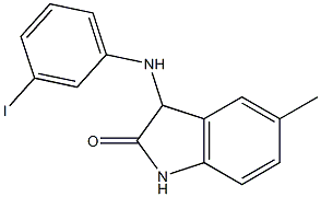 3-[(3-iodophenyl)amino]-5-methyl-2,3-dihydro-1H-indol-2-one 化学構造式
