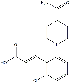 3-[2-(4-carbamoylpiperidin-1-yl)-6-chlorophenyl]prop-2-enoic acid Structure