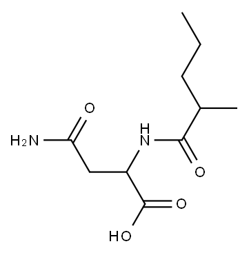 3-carbamoyl-2-(2-methylpentanamido)propanoic acid Struktur