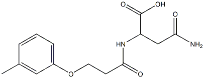 3-carbamoyl-2-[3-(3-methylphenoxy)propanamido]propanoic acid Struktur