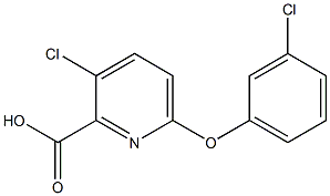 3-chloro-6-(3-chlorophenoxy)pyridine-2-carboxylic acid Struktur
