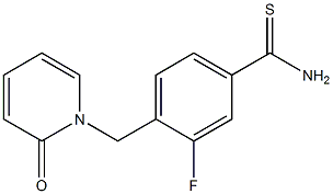 3-fluoro-4-[(2-oxopyridin-1(2H)-yl)methyl]benzenecarbothioamide Structure