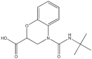 4-(tert-butylcarbamoyl)-3,4-dihydro-2H-1,4-benzoxazine-2-carboxylic acid 化学構造式