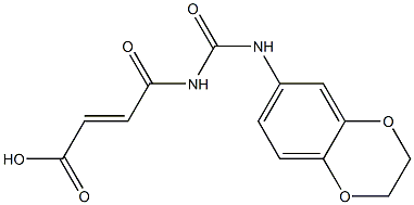 4-[(2,3-dihydro-1,4-benzodioxin-6-ylcarbamoyl)amino]-4-oxobut-2-enoic acid Structure