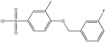 4-[(3-fluorophenyl)methoxy]-3-methylbenzene-1-sulfonyl chloride Structure
