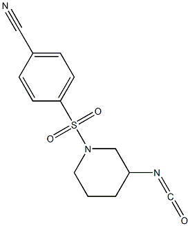 4-[(3-isocyanatopiperidine-1-)sulfonyl]benzonitrile Structure