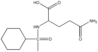 4-carbamoyl-2-(1-cyclohexylacetamido)butanoic acid 化学構造式