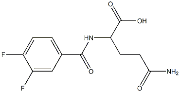 4-carbamoyl-2-[(3,4-difluorophenyl)formamido]butanoic acid Struktur