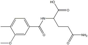 4-carbamoyl-2-[(3-methoxy-4-methylphenyl)formamido]butanoic acid Structure