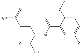 4-carbamoyl-2-[(5-chloro-2-methoxyphenyl)formamido]butanoic acid 化学構造式