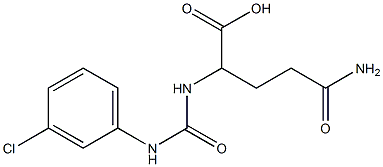 4-carbamoyl-2-{[(3-chlorophenyl)carbamoyl]amino}butanoic acid Struktur