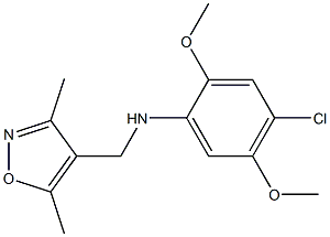 4-chloro-N-[(3,5-dimethyl-1,2-oxazol-4-yl)methyl]-2,5-dimethoxyaniline Struktur