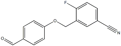 4-fluoro-3-[(4-formylphenoxy)methyl]benzonitrile Struktur
