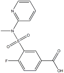 4-fluoro-3-[methyl(pyridin-2-yl)sulfamoyl]benzoic acid Struktur