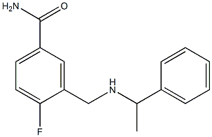 4-fluoro-3-{[(1-phenylethyl)amino]methyl}benzamide 化学構造式
