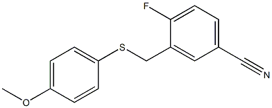 4-fluoro-3-{[(4-methoxyphenyl)sulfanyl]methyl}benzonitrile Structure