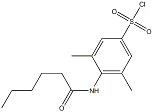 4-hexanamido-3,5-dimethylbenzene-1-sulfonyl chloride Structure