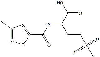 4-methanesulfonyl-2-[(3-methyl-1,2-oxazol-5-yl)formamido]butanoic acid Struktur