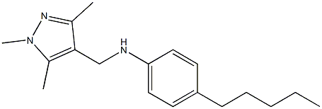 4-pentyl-N-[(1,3,5-trimethyl-1H-pyrazol-4-yl)methyl]aniline Struktur