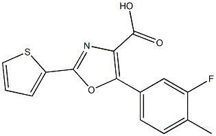 5-(3-fluoro-4-methylphenyl)-2-(thiophen-2-yl)-1,3-oxazole-4-carboxylic acid Struktur
