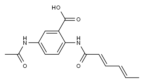 5-(acetylamino)-2-[(2E,4E)-hexa-2,4-dienoylamino]benzoic acid
