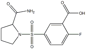 5-[(2-carbamoylpyrrolidine-1-)sulfonyl]-2-fluorobenzoic acid