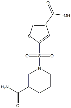 5-[(3-carbamoylpiperidine-1-)sulfonyl]thiophene-3-carboxylic acid 结构式