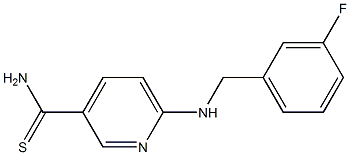 6-{[(3-fluorophenyl)methyl]amino}pyridine-3-carbothioamide 化学構造式