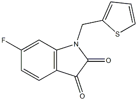 6-fluoro-1-(thiophen-2-ylmethyl)-2,3-dihydro-1H-indole-2,3-dione Structure
