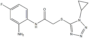 N-(2-amino-4-fluorophenyl)-2-[(1-cyclopropyl-1H-1,2,3,4-tetrazol-5-yl)sulfanyl]acetamide Struktur