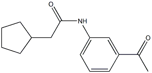 N-(3-acetylphenyl)-2-cyclopentylacetamide Struktur